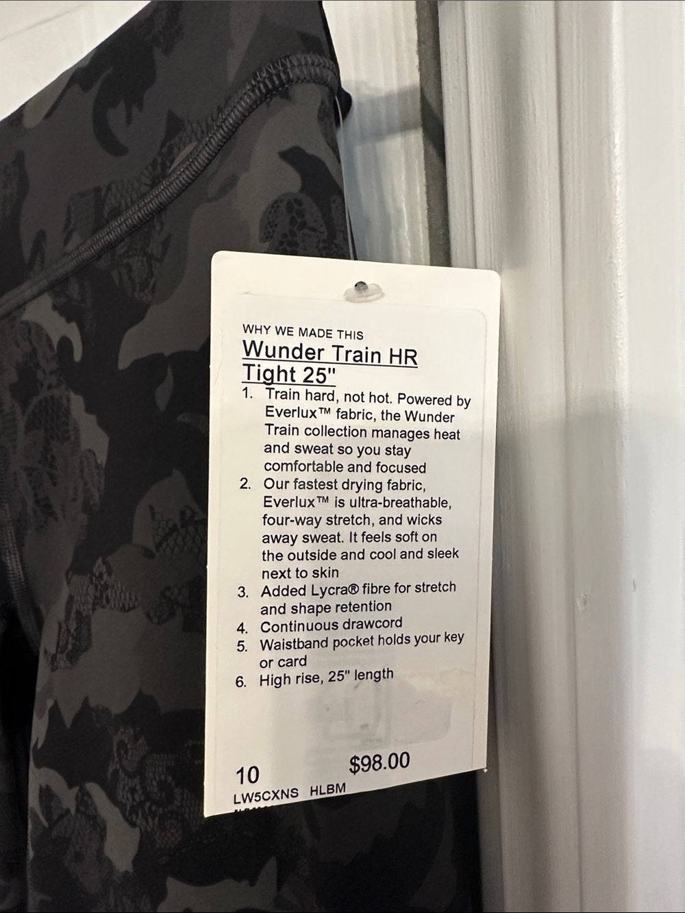 Lululemon wunder train 25 inch size 10 - Picture 2 of 6